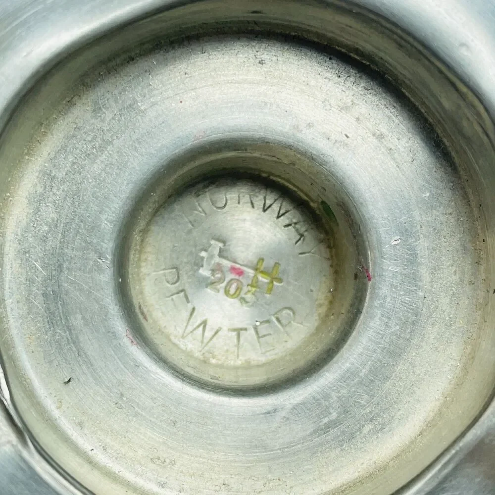 Vintage Norwegian Pewter Spiral Candle Holder MCM Industrial Modernist Norway 20